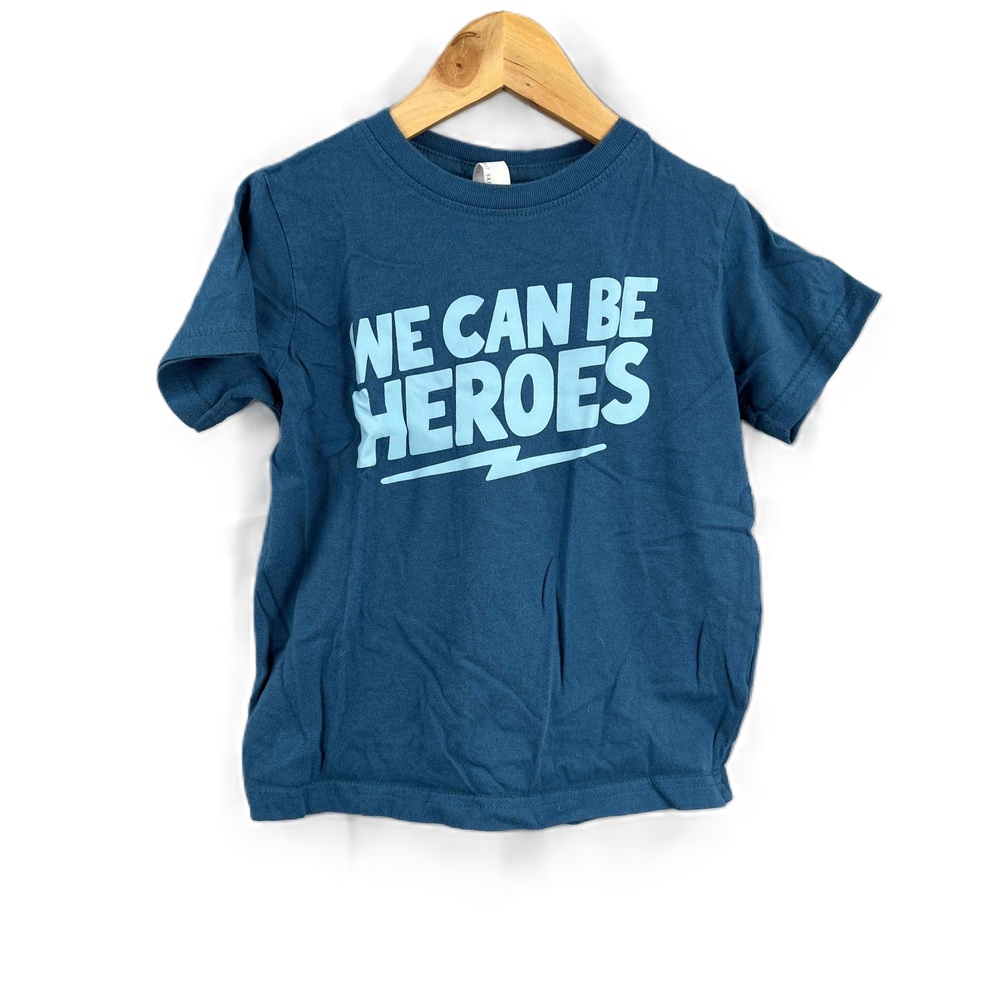 We Can‎ Be Heros Blue Short Sleeve Graphic Print T-shirt Kids Size 4